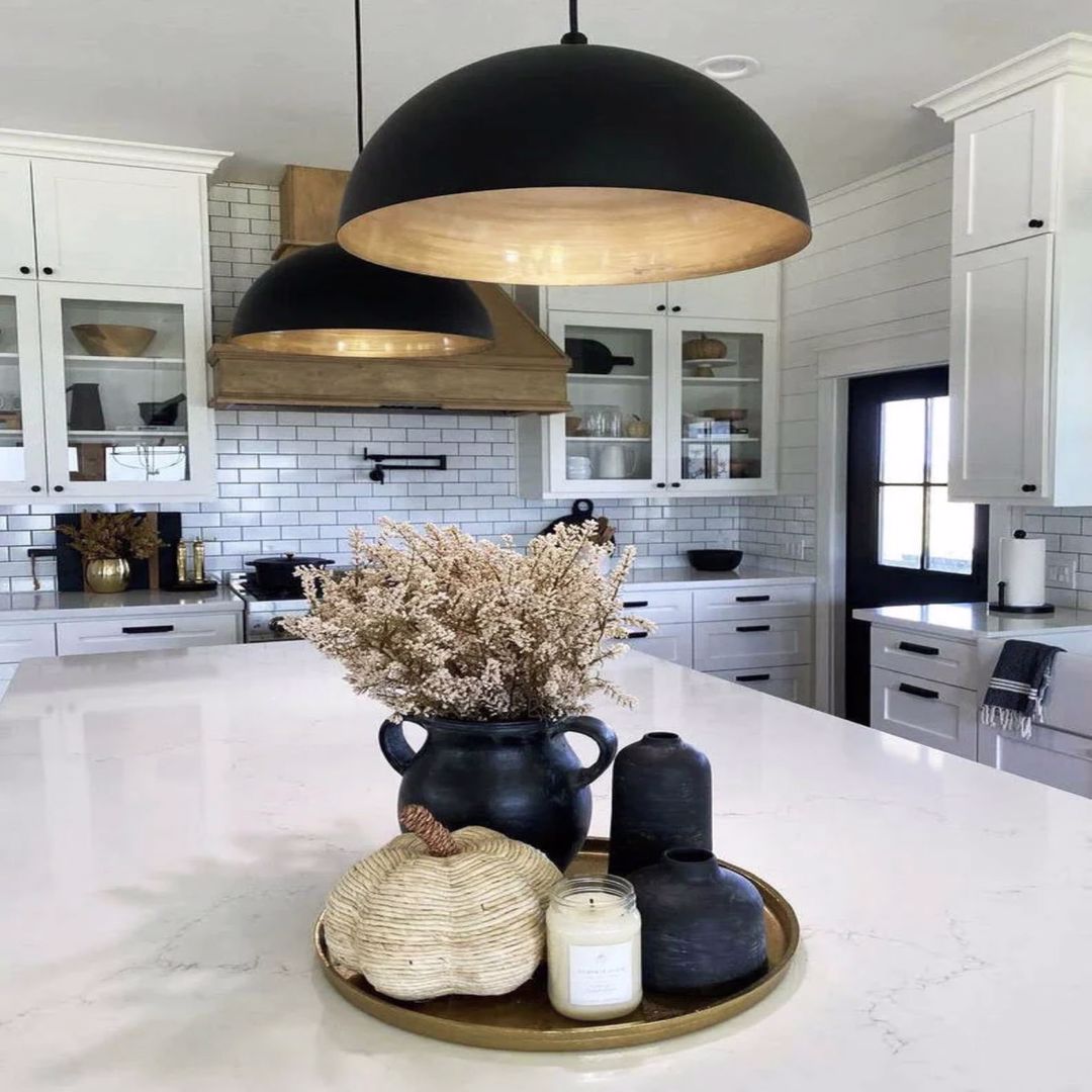 Black Dome Brass Light Fixture  - Ref.1164