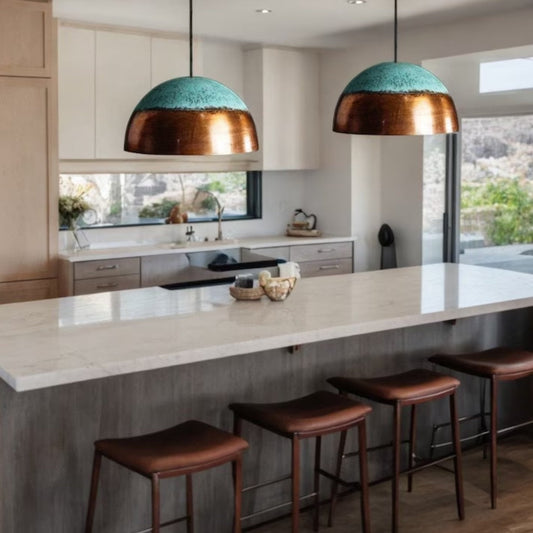 Set of 3 Dome Brass Lights , Copper Patina Brass Home & Living, Lighting, Light Fixtures, brass dome pendant, Art Deco Light, Brass light, Island Kitchen, Antique brass, Shade lights, pendant lighting