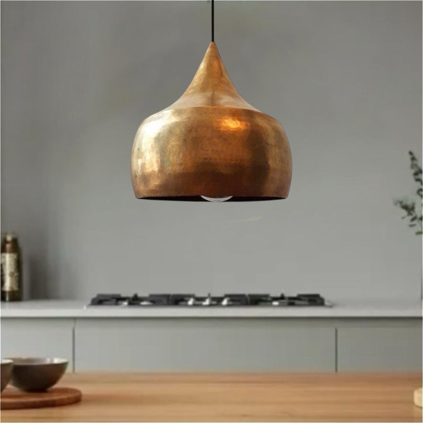 Brass Dome Light Fixture