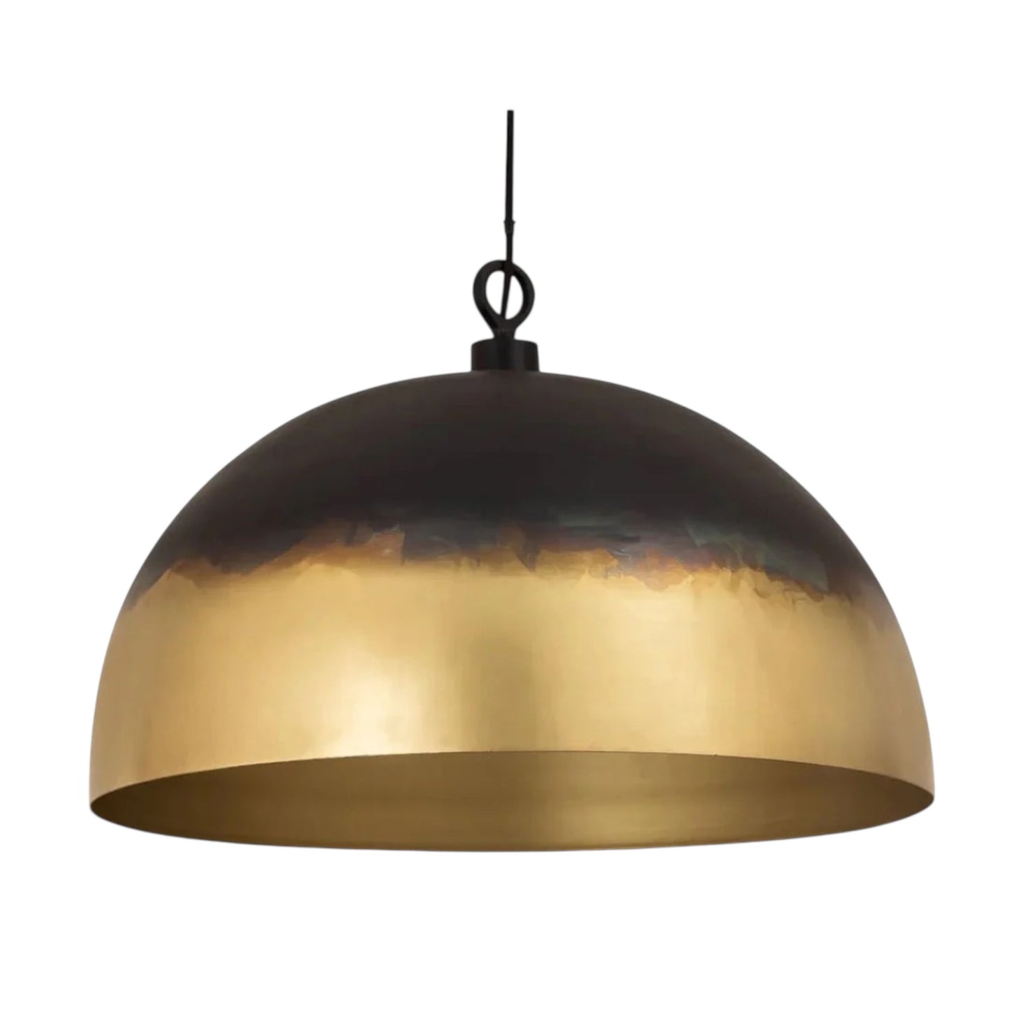 Brass Dome Light Fixture, Black With Gold - Ref.1182