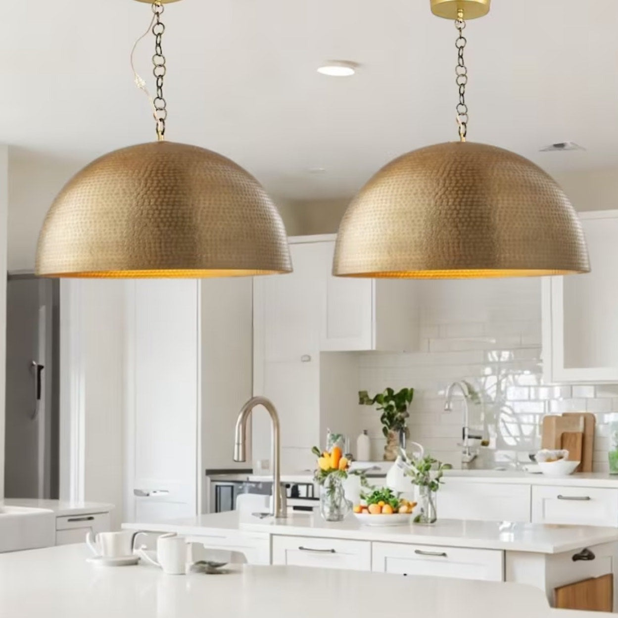 Set of 3 Dome Hammered , Gold Brass,Rustic chandelier, Copper Pendant Lamp, Ceiling Lighting, Industrial lighting, Dome Light Fixture, Copper Oxidized, Handcrafted Dome, Dome Lamp, Kitchen Island, Green Patina Light