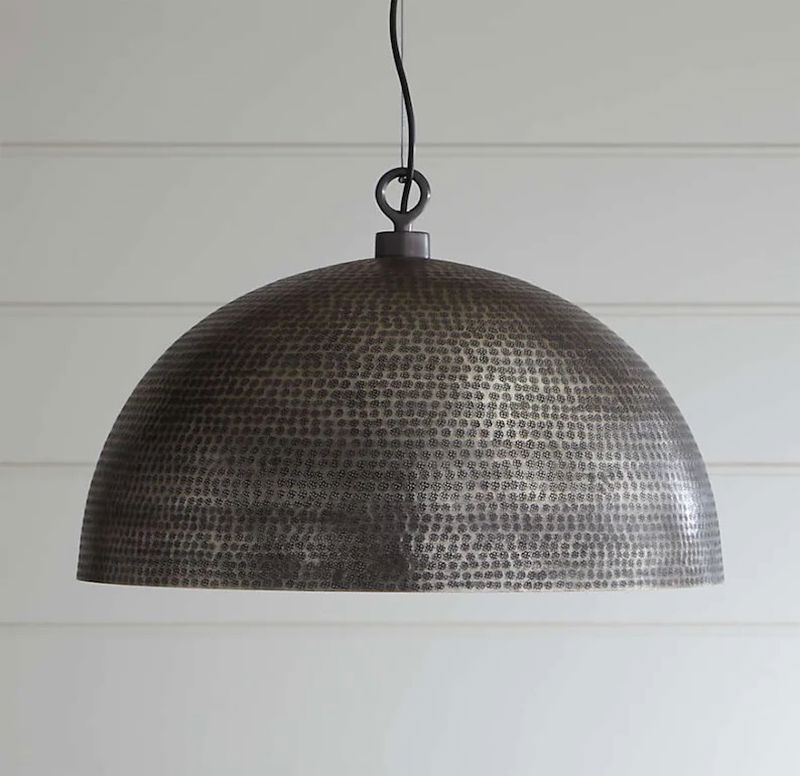 Set Of 2 Brass Dome Ceiling Light, Hammered Black & Gold - Ref.1169