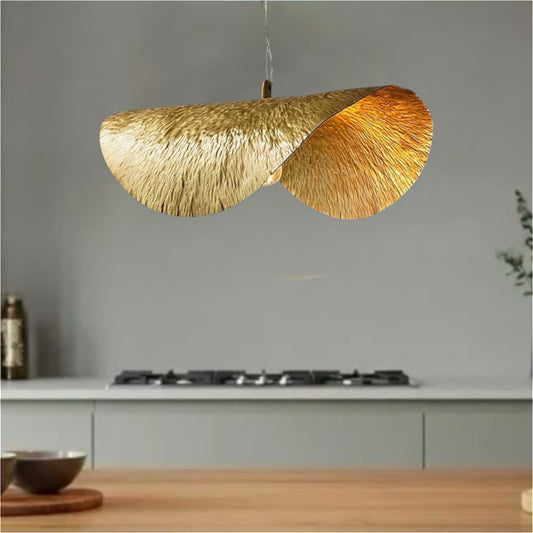 Hammered Gold Brass Dome Light Fixture