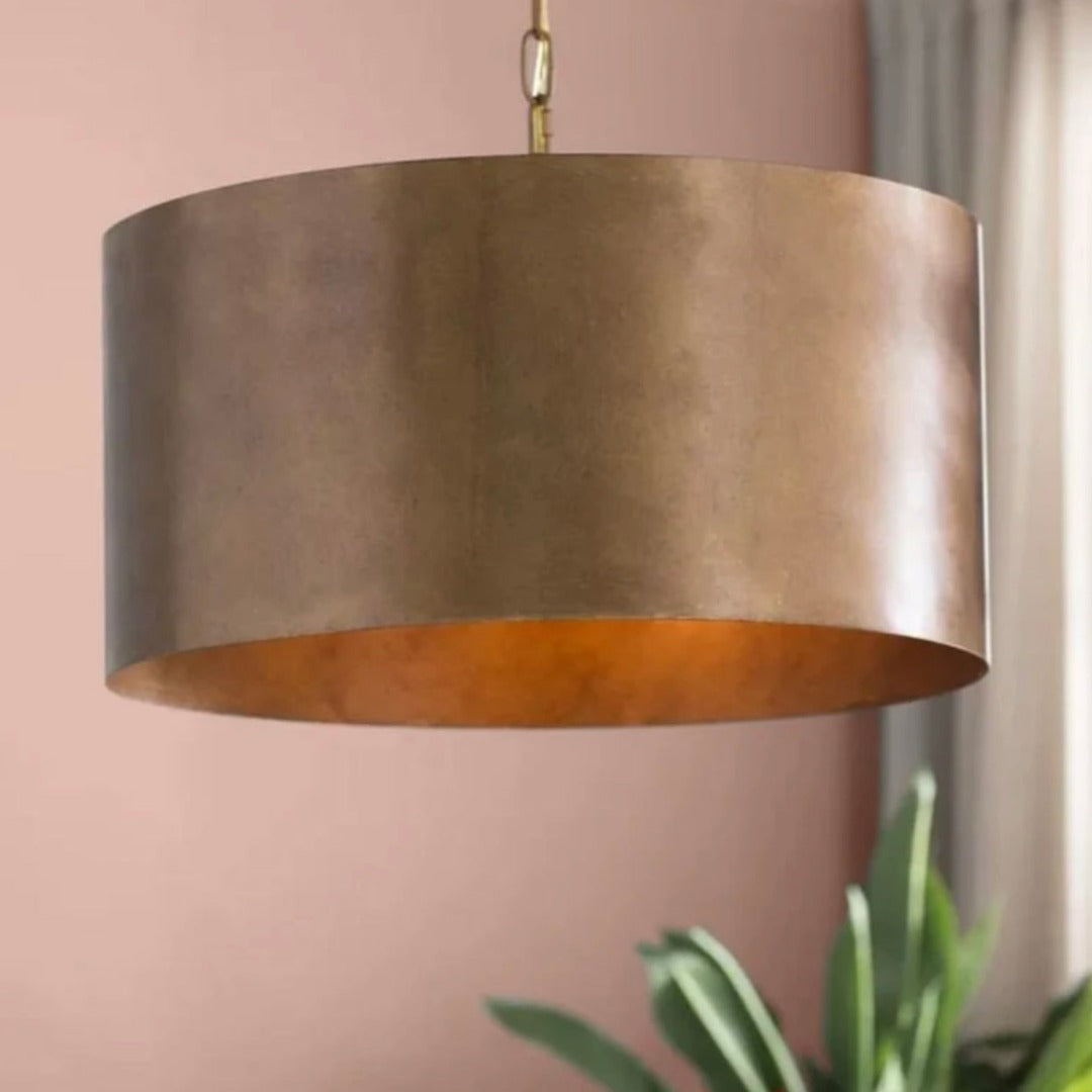 Antiqued Brass Dome Light