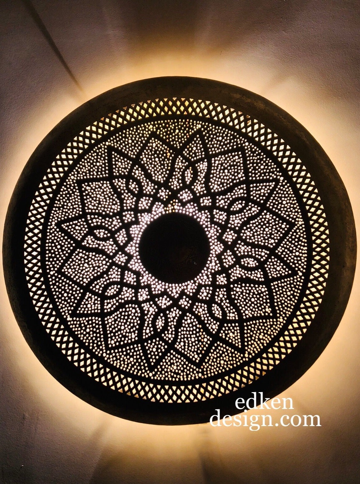 EDKEN LIGHTS - Morocco Brass Wall Light Sconce Moroccan Wall Sconces Flush Mount Crafts Moroccan Design Moorish Ceiling lights Round