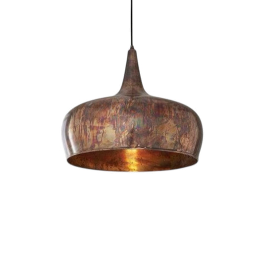 Oxidized Antique Brass Dome Light Fixture