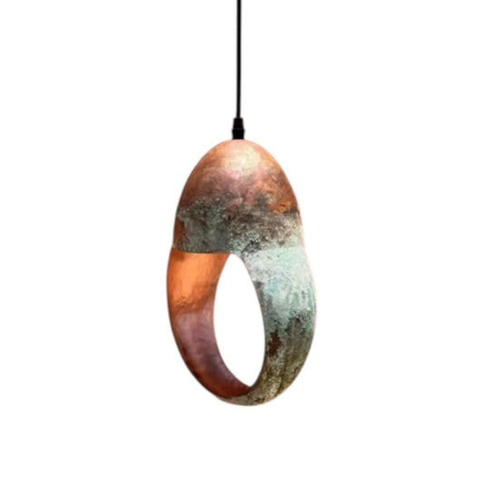 Oxidized Brass Copper Dome Light Fixture - Ref.2703