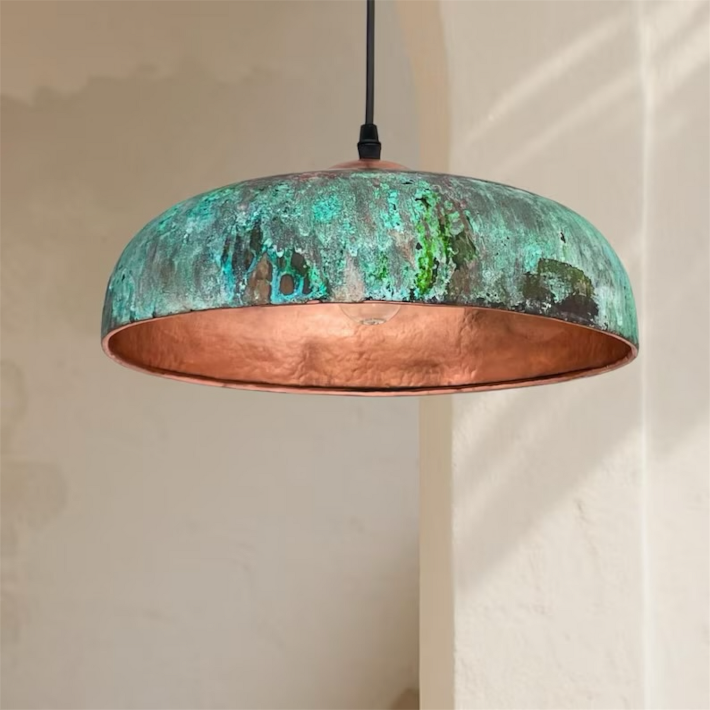 Oxidized Brass Copper Dome Light Fixture - Ref.1769