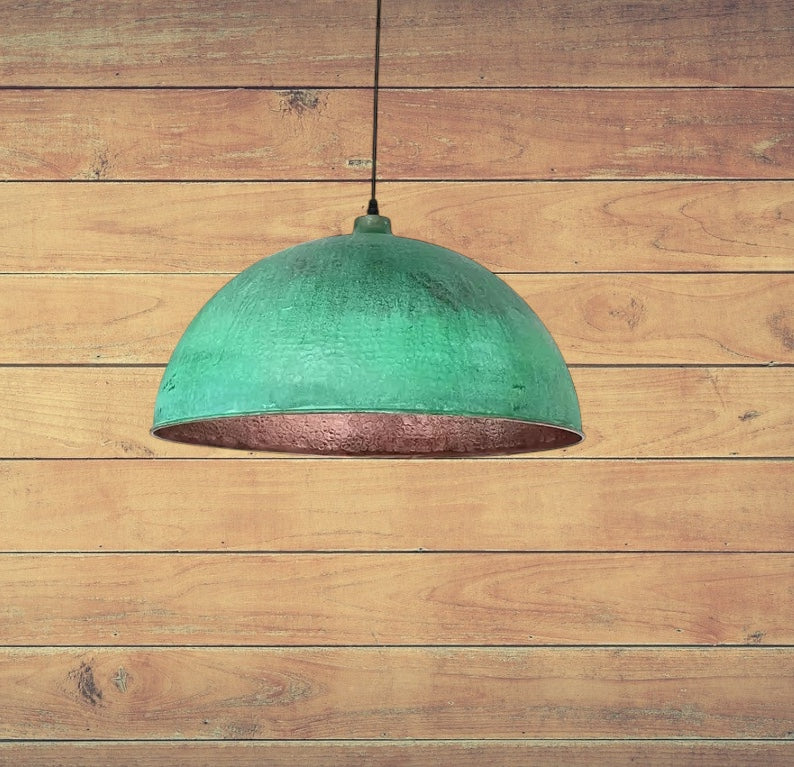 Oxidized Brass Copper Dome Light Fixture - Ref.2401
