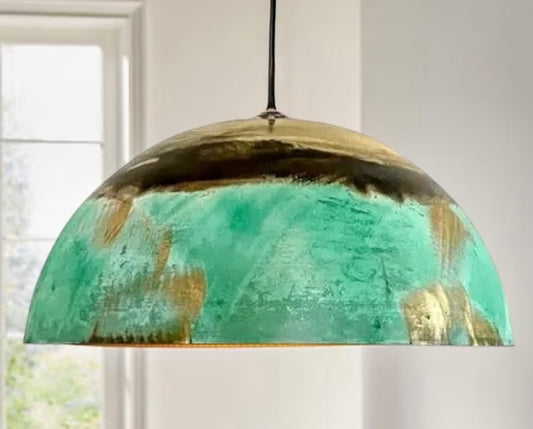 Oxidized Brass Copper Dome Light Fixture - Ref.2703