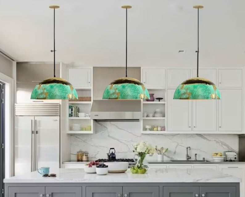 Oxidized Brass Copper Dome Light Fixture - Ref.2703