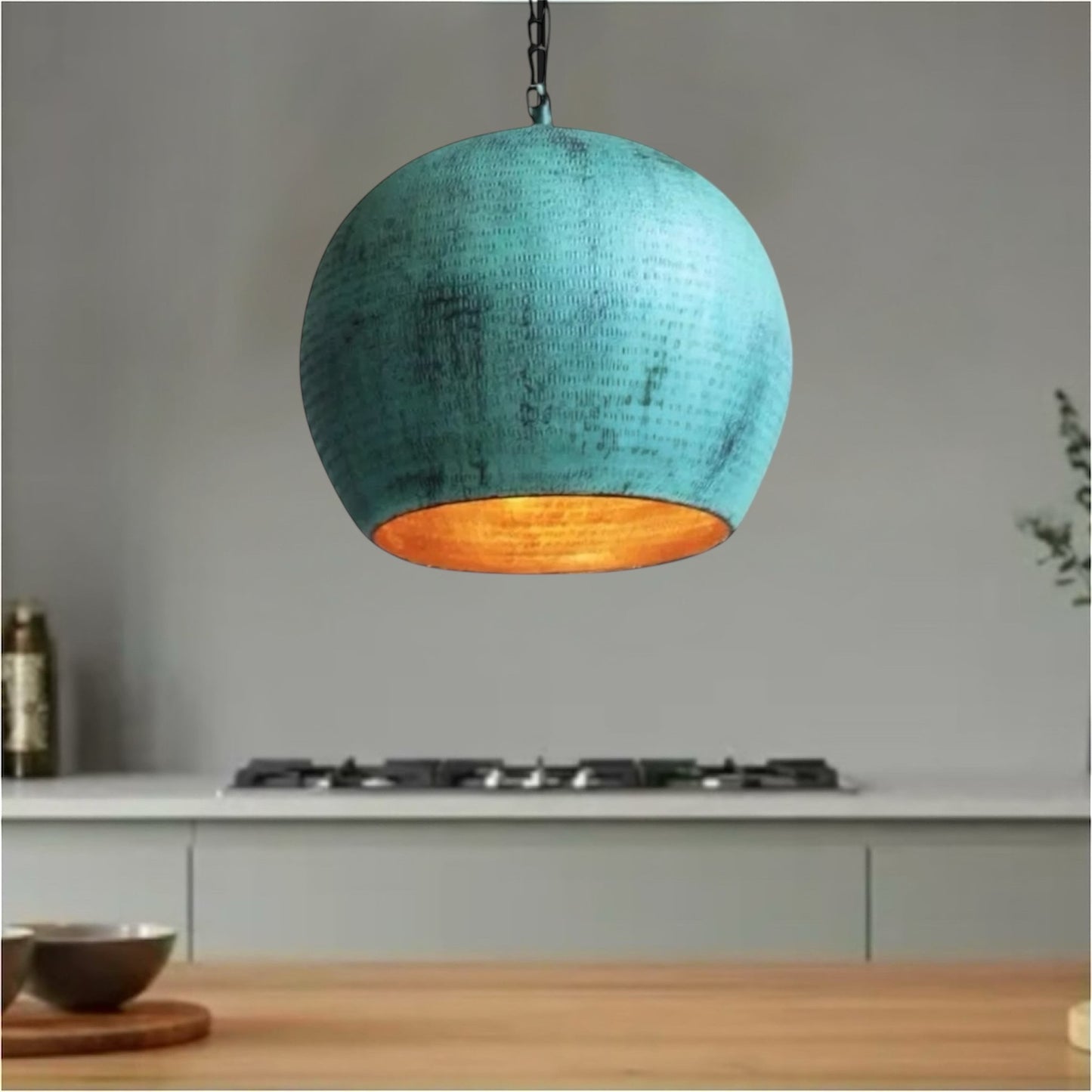 Oxidized Brass Dome Light Fixture - Ref.2759