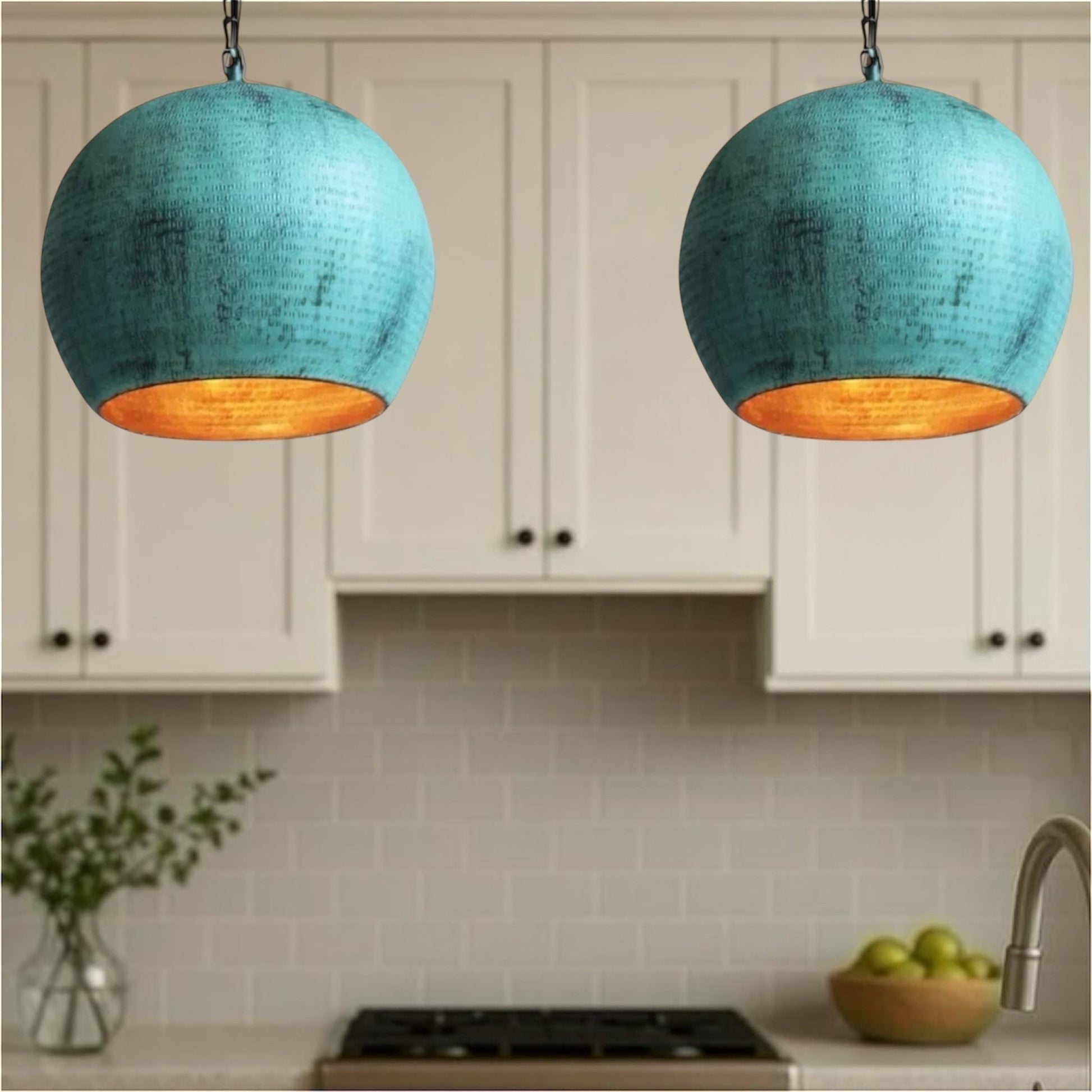 Oxidized Brass Dome Light Fixture  - Ref.2759