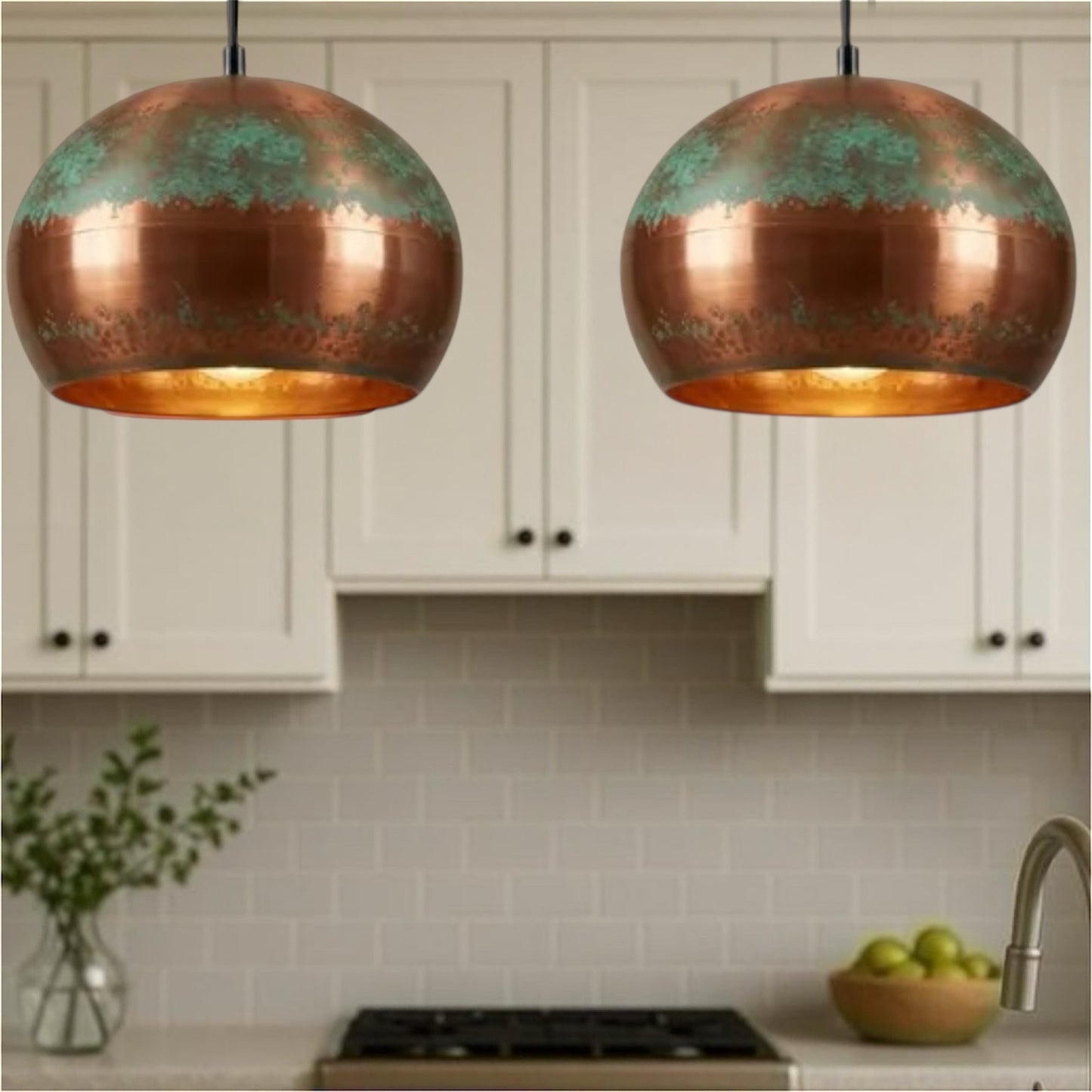 Oxidized Copper Dome Light Fixture - Dome lights , dome lamps, dome brass, copper dome