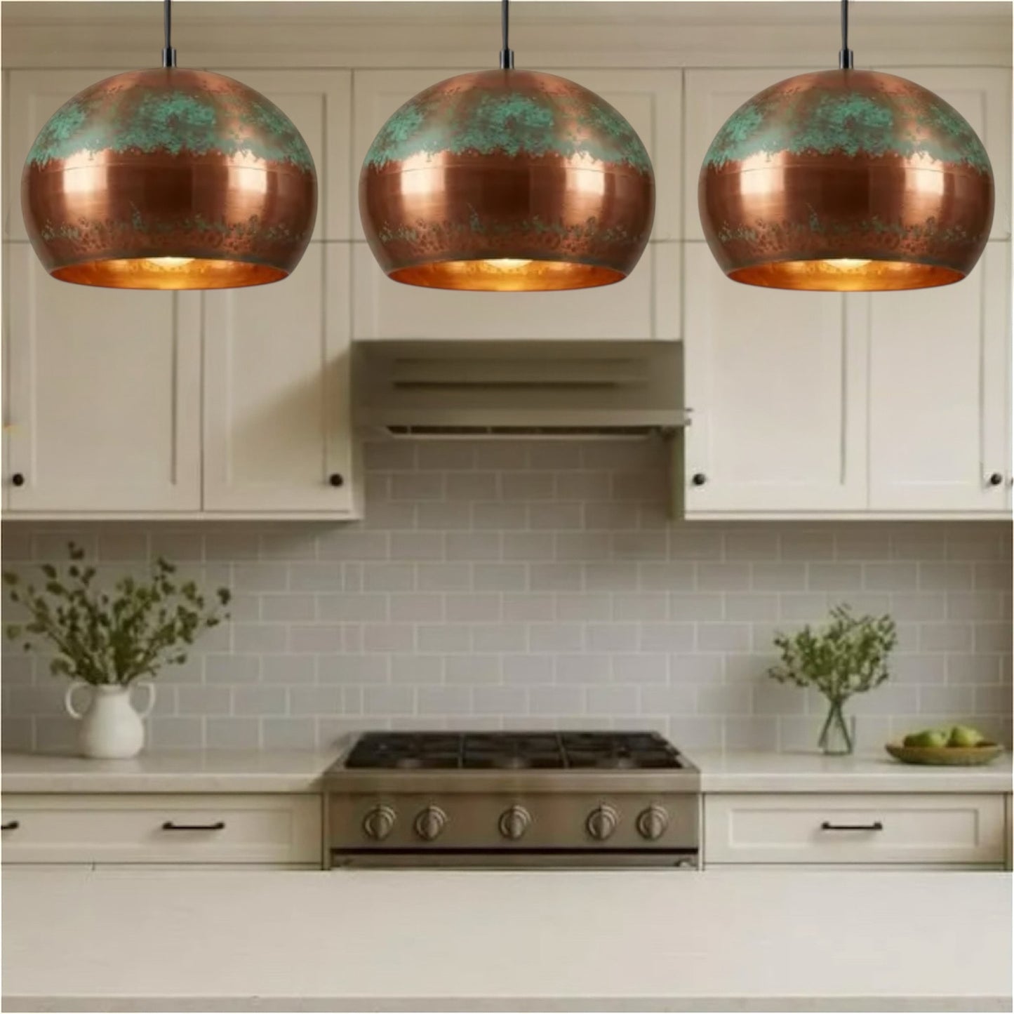 Oxidized Copper Dome Light Fixture - lamps dome , pendent lights , lighting,dome lights,dome lamps