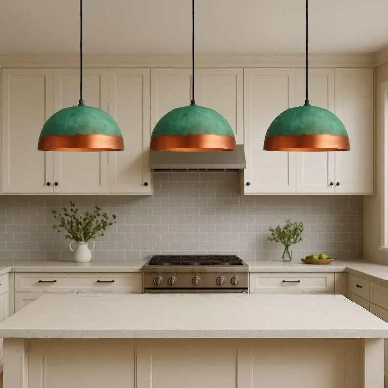 Oxidized Copper Dome Light Fixture - Ref.1182