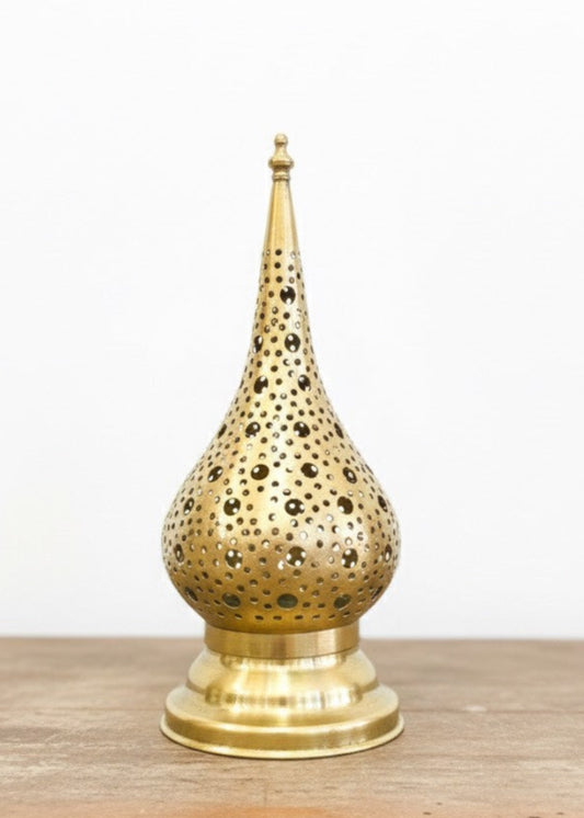 Traditional Moroccan brass candle holder for boho home decor