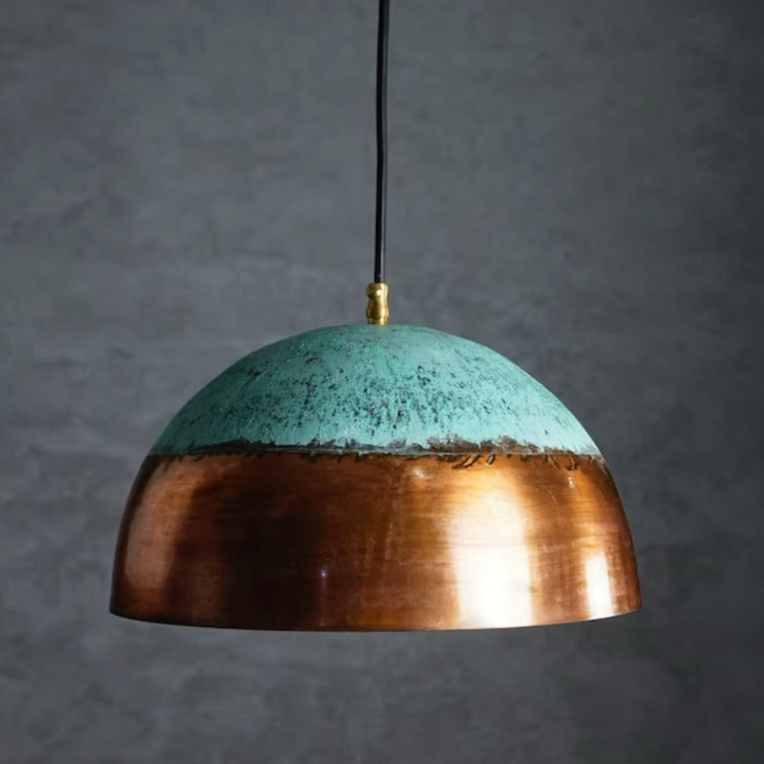 Antiqued Brass Dome Light Fixture  - Ref.1180