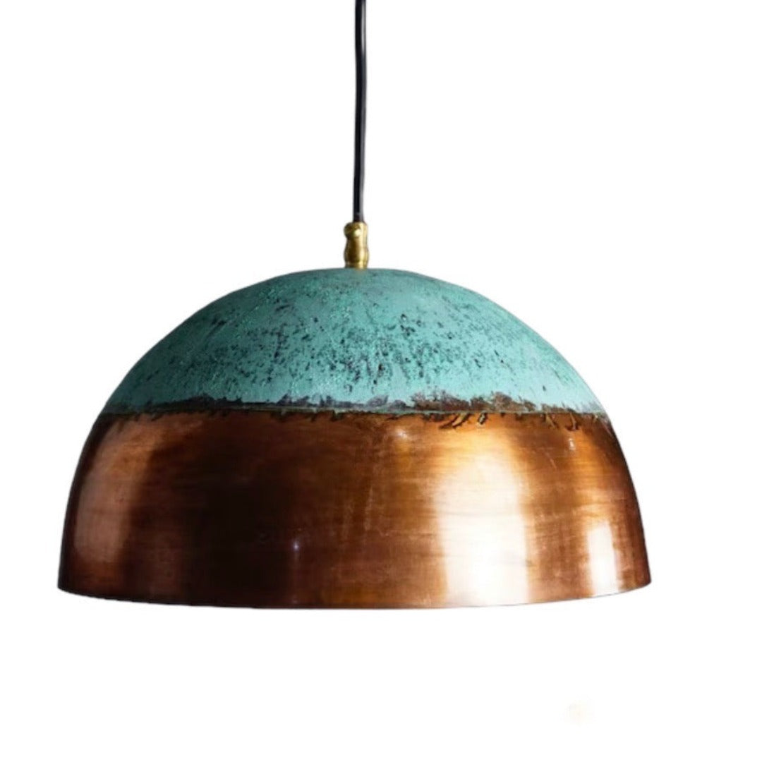 Antiqued Brass Dome Light Fixture  - Ref.1180