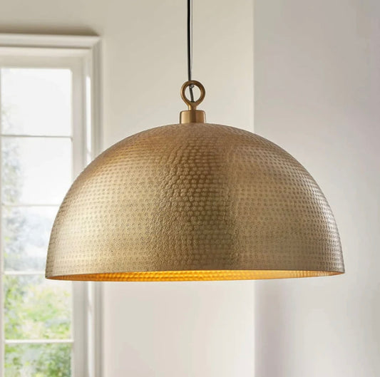 Hammered Gold Brass Dome Light Fixture - Ref.1162  