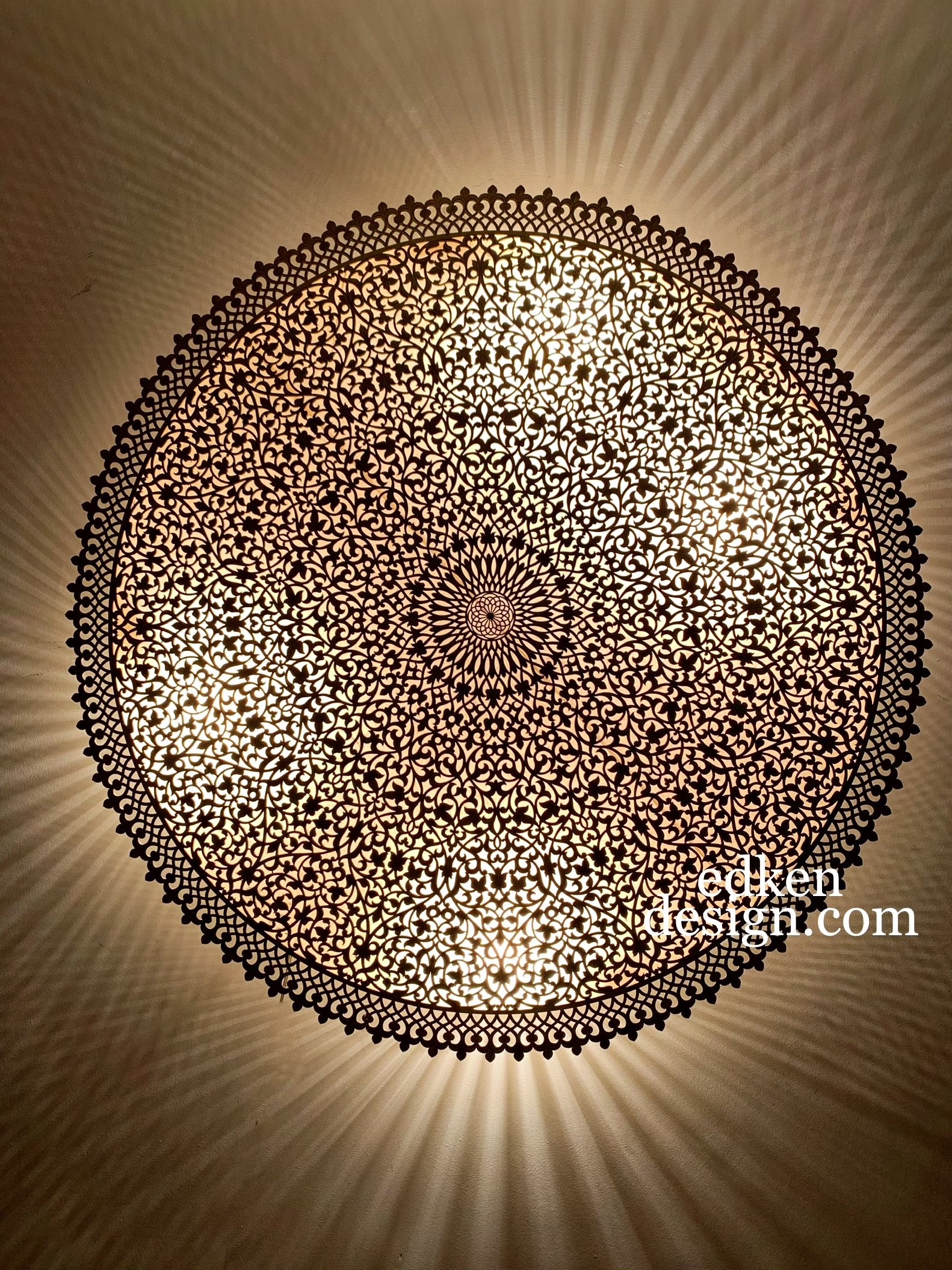 Handmade Moroccan Wall Lamp -Brass Flush Mount Lighting | Edken