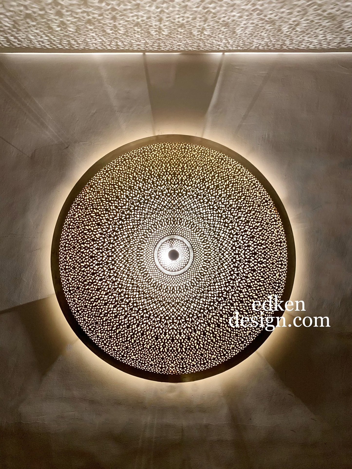 EDKEN LIGHTS - Morocco Brass Wall Light Sconce Moroccan Wall Sconces Flush Mount Crafts Moroccan Design Moorish Ceiling lights Round