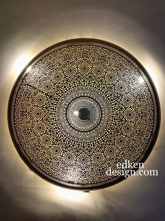 EDKEN LIGHTS - Morocco Brass Wall Light Sconce Moroccan Wall Sconces Flush Mount Crafts Moroccan Design Moorish Ceiling lights Round