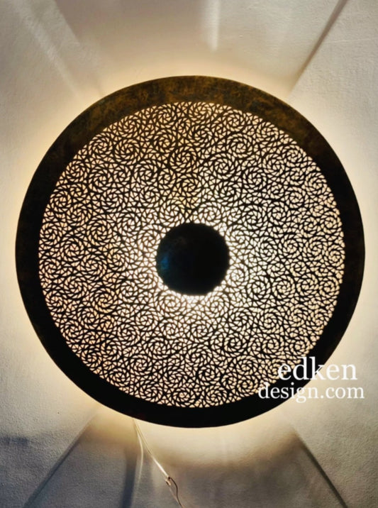 EDKEN LIGHTS - Morocco Brass Wall Light Sconce Moroccan Wall Sconces Flush Mount Crafts Moroccan Design Moorish Ceiling lights Round