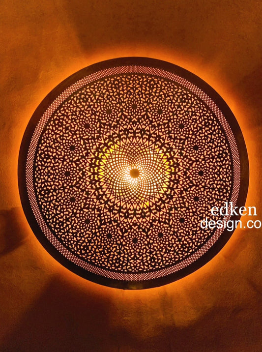 EDKEN LIGHTS - Morocco Brass Wall Light Sconce Moroccan Wall Sconces Flush Mount Crafts Moroccan Design Moorish Ceiling lights Round