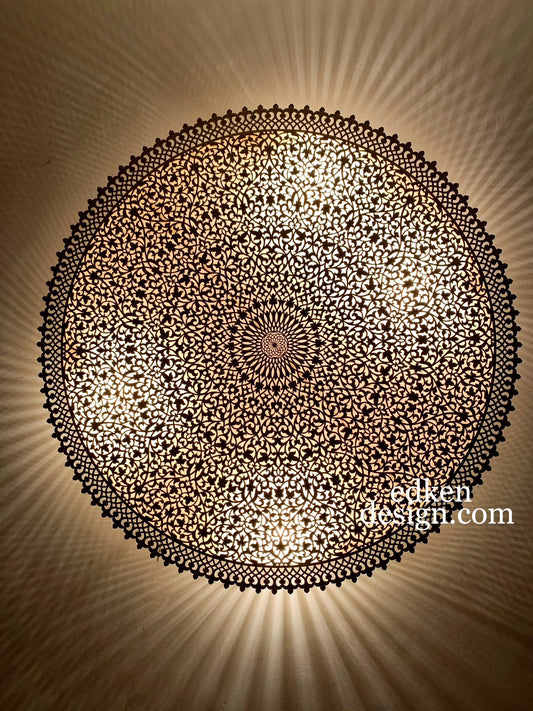 EDKEN LIGHTS - Moroccan Brass Wall Light Sconce Moroccan Wall Sconces Flush Mount Crafts Moroccan Design Ceiling lights Round
