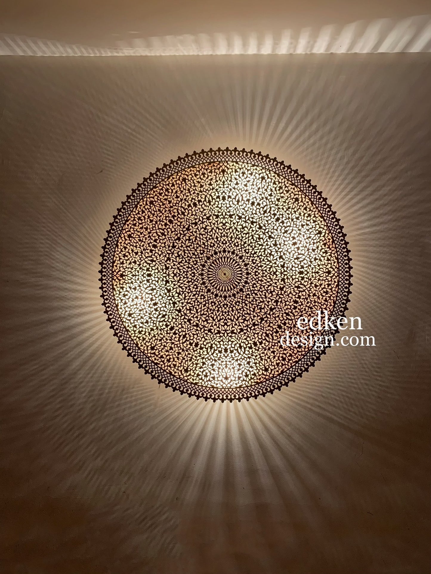 EDKEN LIGHTS - Moroccan Moorish Brass Wall Light Sconce Round