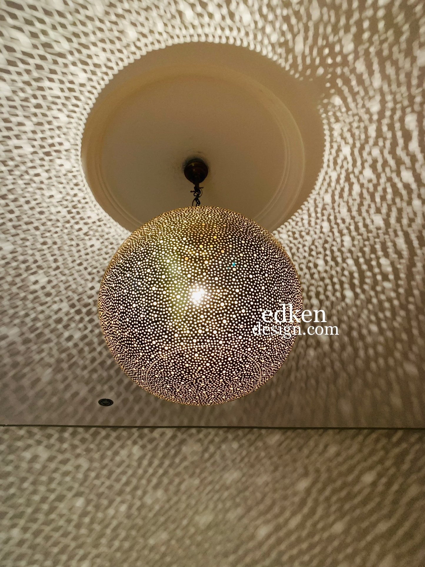 EDKEN LIGHTS - Side View Morocco Ceiling Lamp Shades Globe Shape Fixture Ball pierced Hanging Lights