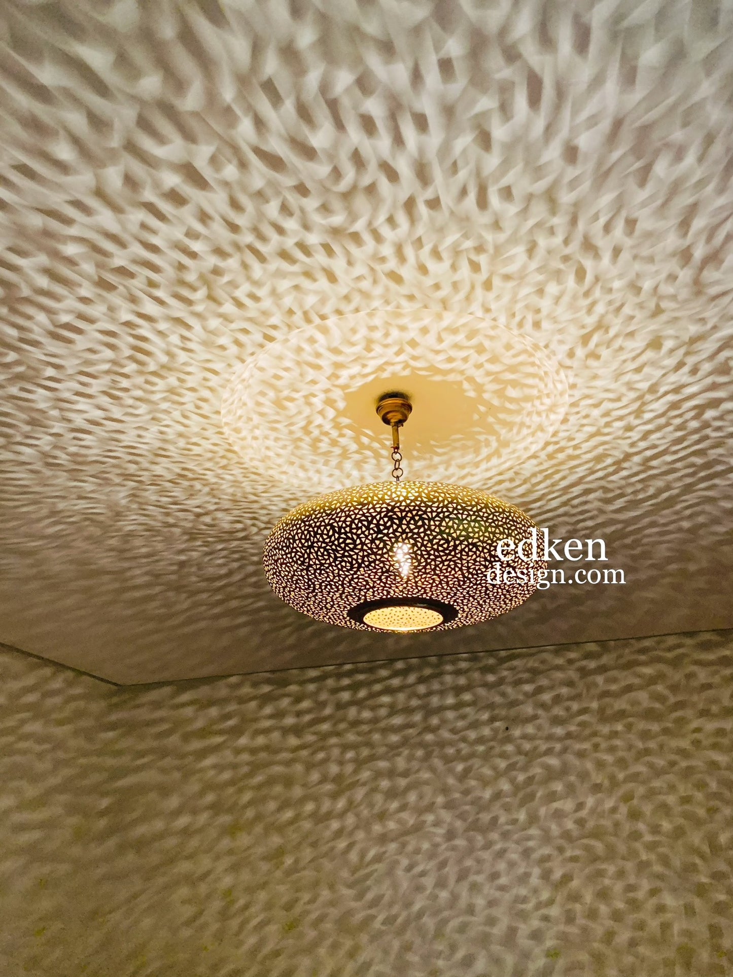 EDKEN LIGHTS - Morocco Ceiling Lamp Shades Fixture pierced Brass