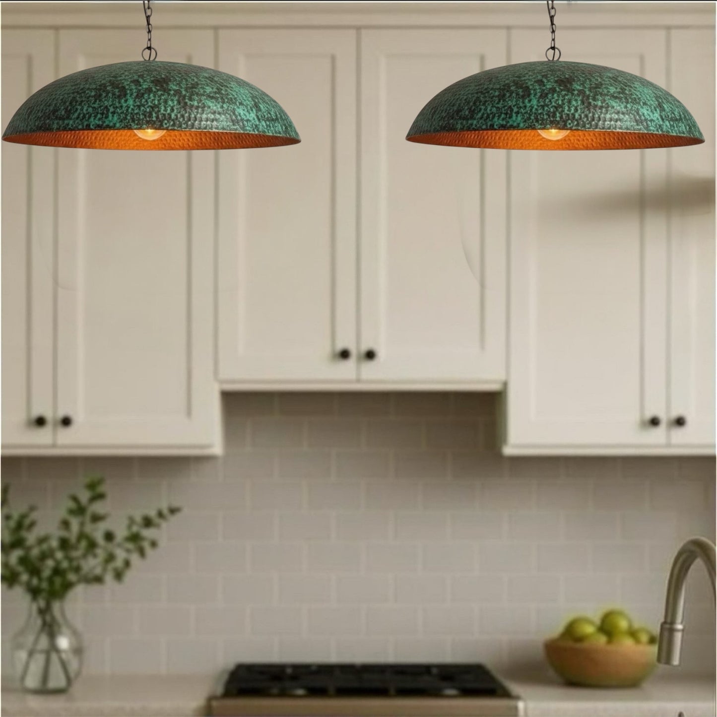 Oxidized Brass  Dome Light Fixture  - Ref.1771