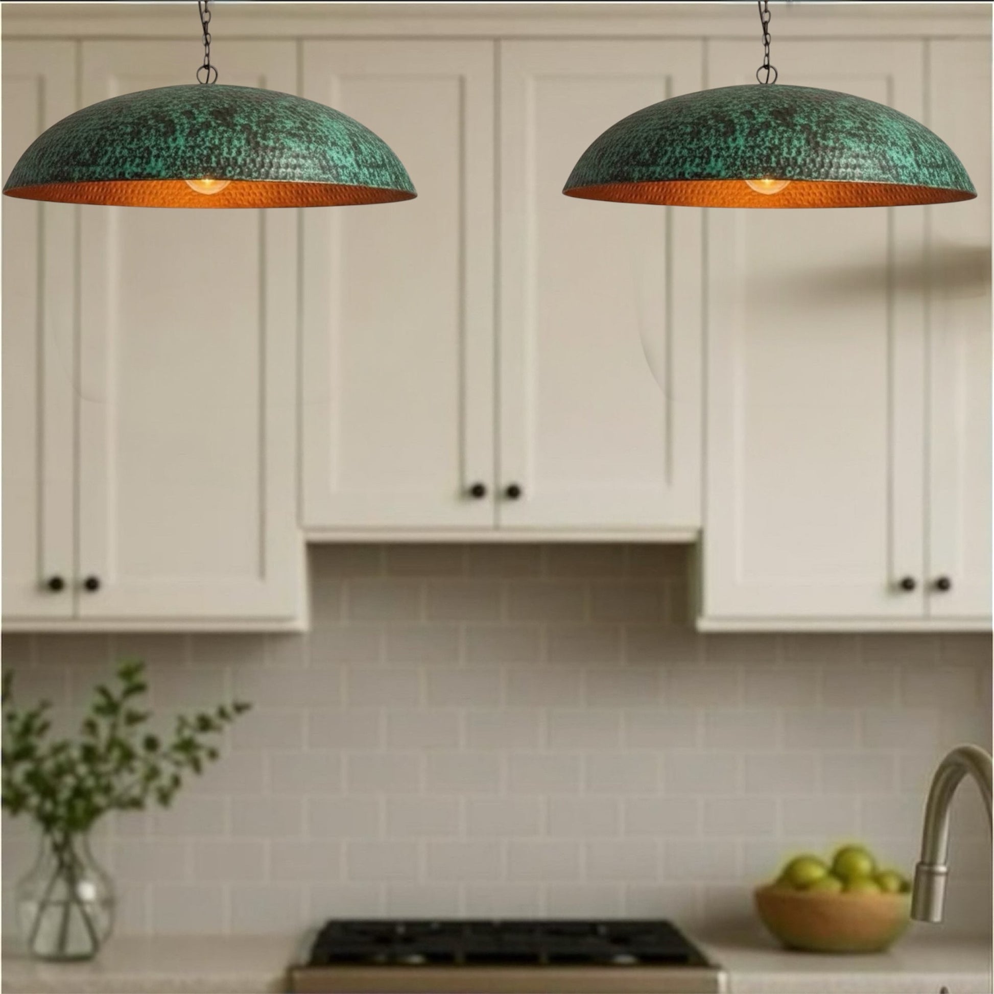 Oxidized Brass  Dome Light Fixture  - Ref.1771