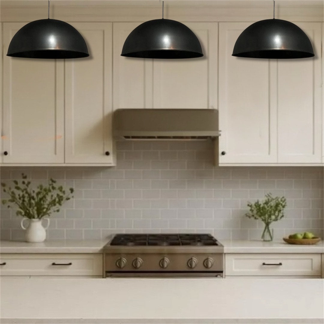 Black Dome Brass Light Fixture  - Ref.1177