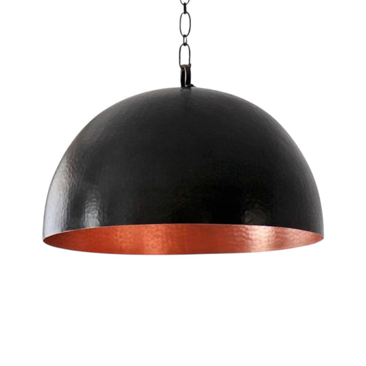 Brass Dome Ceiling Light, Hammered Black & Copper - Home & Living, Lighting, Light Fixtures, Ceiling Lights, Pendant Lights, Lamp Shades, Pendant Lights, lampe en laiton, dome, Ceiling Lights