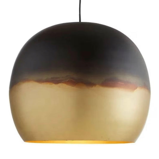 Brass Dome Light Fixture,Black With Gold Brass - Ref.1180