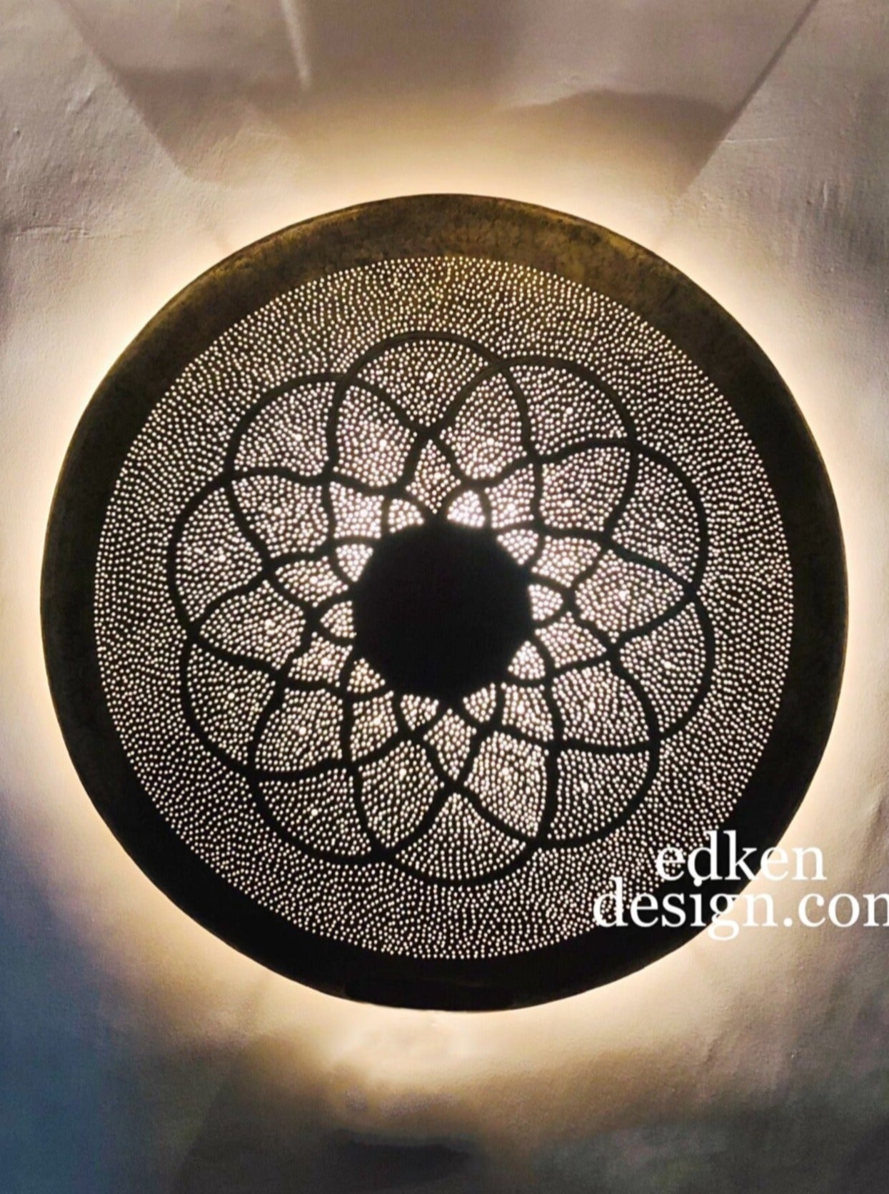 EDKEN LIGHTS - Morocco Brass Wall Light Sconce Moroccan Wall Sconces Flush Mount Crafts Moroccan Design Moorish Ceiling lights Round