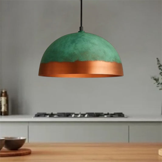 Oxidized  Copper Dome Light Fixture - Ref.1182