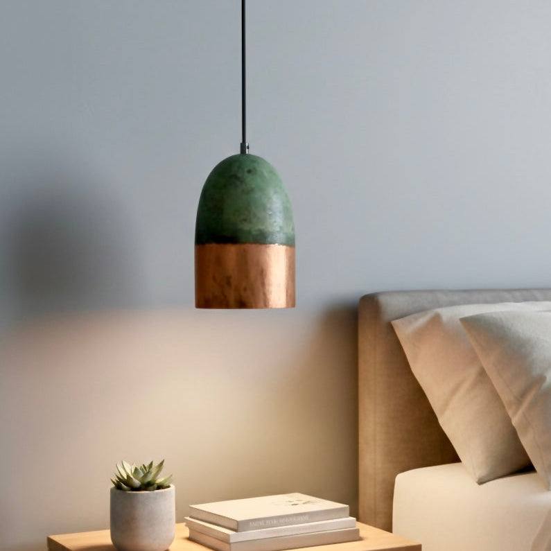 Oxidized Brass Copper Dome Light Fixture  - Ref.2715