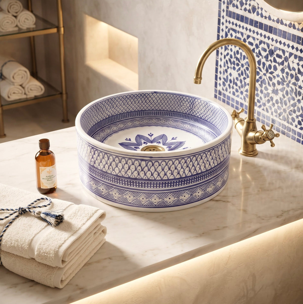 Handcrafted Moroccan Ceramic Sink - Ref. 1805