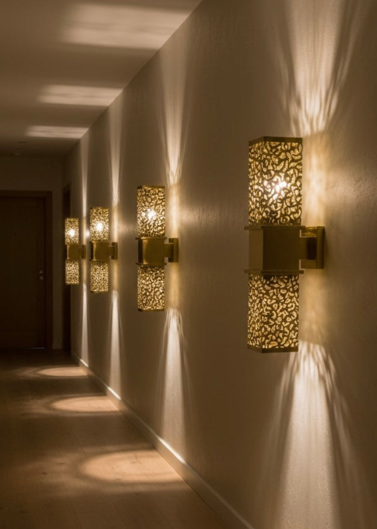 Moroccan Brass Wall Light - Solid Brass Handmade Sconce - Ref.1790