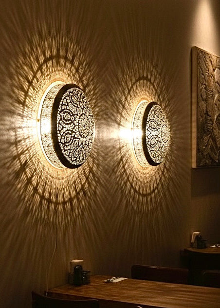 Traditional Moroccan Wall Lamp & Flush Mount | Artisanal Brass