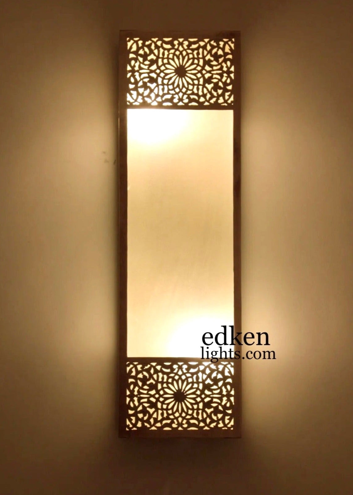 Handcrafted Moroccan Brass Wall Sconce - Rectangle Cylinder Design