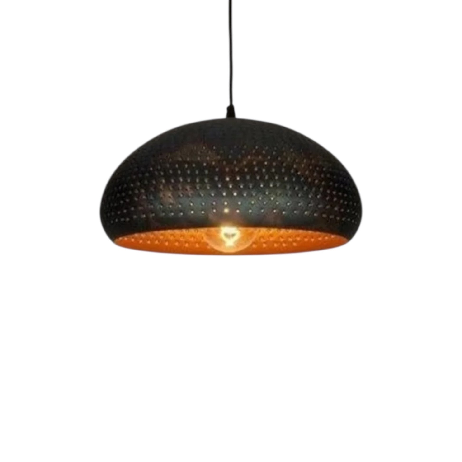 Modern Black Dome Metal Pendant Light - Industrial Style - Ref.2712