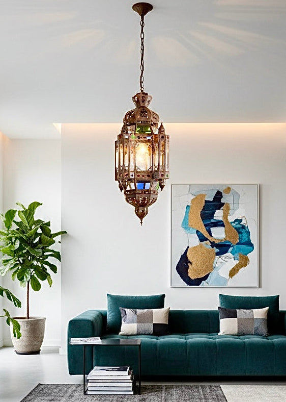 Moroccan Glass Ceiling Lamp - Ref. 2403