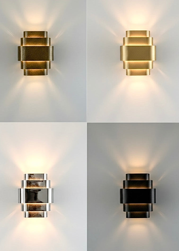 hand-hammered brass texture on wall sconce