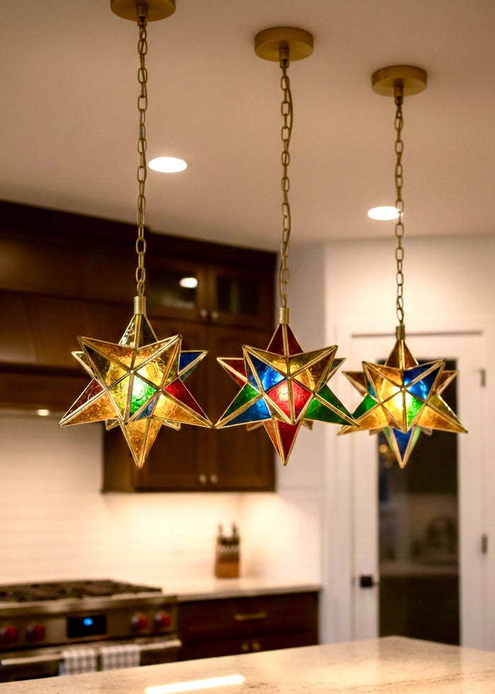 Moroccan Star Glass Ceiling Lamp - Ref. 2033