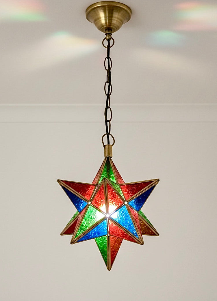 Moroccan Star Glass Ceiling Lamp - Ref. 2033